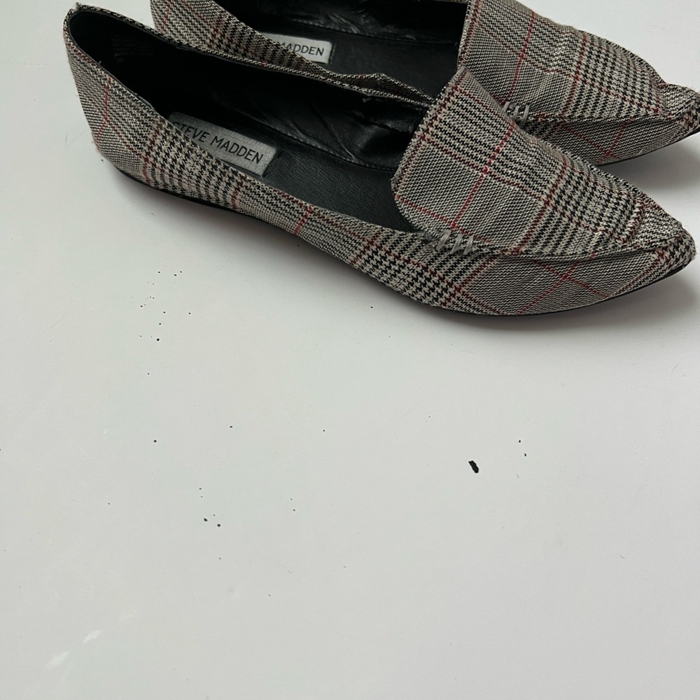 Steve Madden Women's Checkered Loafers - Black, White, and Red - Picture 6 of 6